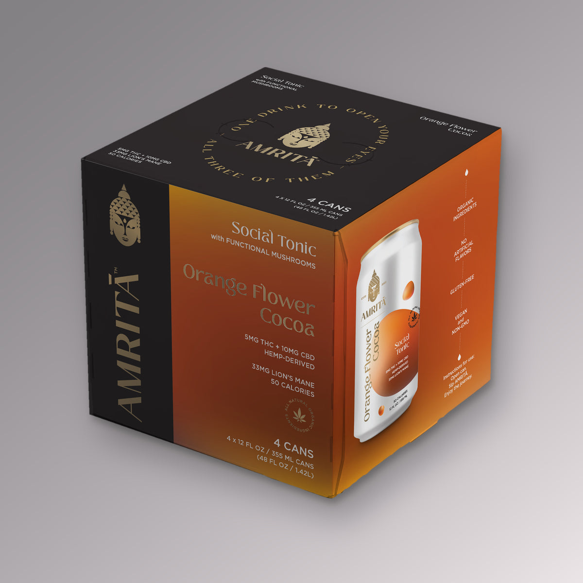 Orange Flower Cocoa 4-pack box